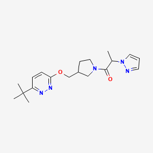 1-(3-{[(6-tert-butylpyridazin-3-yl)oxy]methyl}pyrrolidin-1-yl)-2-(1H-pyrazol-1-yl)propan-1-one