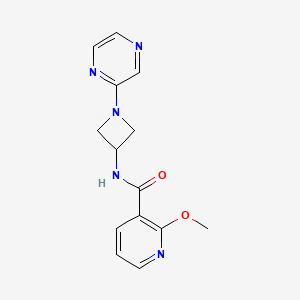 molecular formula C14H15N5O2 B12231188 2-methoxy-N-[1-(pyrazin-2-yl)azetidin-3-yl]pyridine-3-carboxamide 