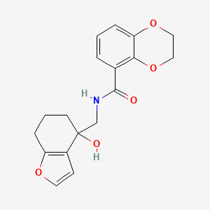 N-[(4-hydroxy-4,5,6,7-tetrahydro-1-benzofuran-4-yl)methyl]-2,3-dihydro-1,4-benzodioxine-5-carboxamide