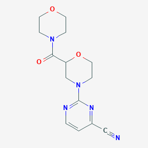 2-[2-(Morpholine-4-carbonyl)morpholin-4-yl]pyrimidine-4-carbonitrile