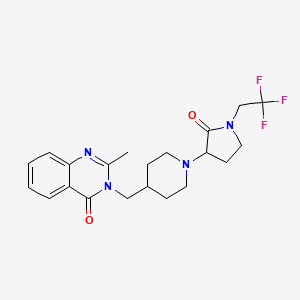 2-Methyl-3-({1-[2-oxo-1-(2,2,2-trifluoroethyl)pyrrolidin-3-yl]piperidin-4-yl}methyl)-3,4-dihydroquinazolin-4-one