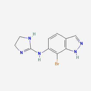 molecular formula C10H10BrN5 B1223130 7-Bromo-N-(2-imidazolidinylidene)-1H-indazol-6-amine CAS No. 139502-25-3