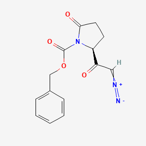 molecular formula C14H13N3O4 B1223133 N-Benzyloxycarbonylpyroglutamyl diazomethyl ketone CAS No. 81910-23-8