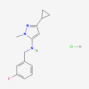 5-cyclopropyl-N-[(3-fluorophenyl)methyl]-2-methylpyrazol-3-amine;hydrochloride