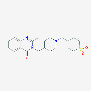 4-({4-[(2-Methyl-4-oxo-3,4-dihydroquinazolin-3-yl)methyl]piperidin-1-yl}methyl)-1lambda6-thiane-1,1-dione