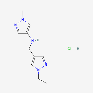 N-[(1-ethylpyrazol-4-yl)methyl]-1-methylpyrazol-4-amine;hydrochloride