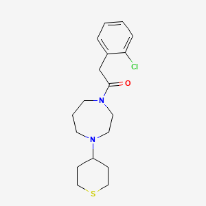 molecular formula C18H25ClN2OS B12231398 2-(2-Chlorophenyl)-1-[4-(thian-4-yl)-1,4-diazepan-1-yl]ethan-1-one 