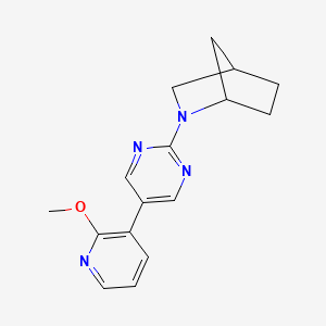 molecular formula C16H18N4O B12231409 2-[5-(2-Methoxypyridin-3-yl)pyrimidin-2-yl]-2-azabicyclo[2.2.1]heptane 