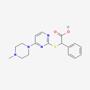 {[4-(4-Methylpiperazin-1-yl)pyrimidin-2-yl]sulfanyl}(phenyl)acetic acid