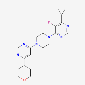 4-Cyclopropyl-5-fluoro-6-{4-[6-(oxan-4-yl)pyrimidin-4-yl]piperazin-1-yl}pyrimidine