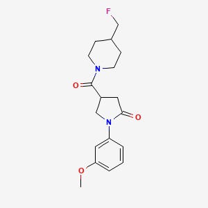 molecular formula C18H23FN2O3 B12231543 4-[4-(Fluoromethyl)piperidine-1-carbonyl]-1-(3-methoxyphenyl)pyrrolidin-2-one 