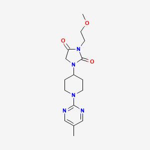 molecular formula C16H23N5O3 B12231552 3-(2-Methoxyethyl)-1-[1-(5-methylpyrimidin-2-yl)piperidin-4-yl]imidazolidine-2,4-dione 