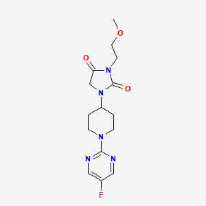 molecular formula C15H20FN5O3 B12231556 1-[1-(5-Fluoropyrimidin-2-yl)piperidin-4-yl]-3-(2-methoxyethyl)imidazolidine-2,4-dione 