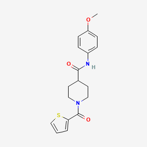 molecular formula C18H20N2O3S B1223157 N-(4-methoxyphenyl)-1-[oxo(thiophen-2-yl)methyl]-4-piperidinecarboxamide 
