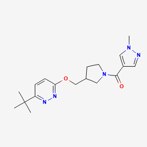 3-tert-butyl-6-{[1-(1-methyl-1H-pyrazole-4-carbonyl)pyrrolidin-3-yl]methoxy}pyridazine