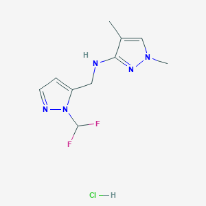 N-[[2-(difluoromethyl)pyrazol-3-yl]methyl]-1,4-dimethylpyrazol-3-amine;hydrochloride