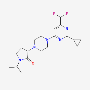 3-{4-[2-Cyclopropyl-6-(difluoromethyl)pyrimidin-4-yl]piperazin-1-yl}-1-(propan-2-yl)pyrrolidin-2-one