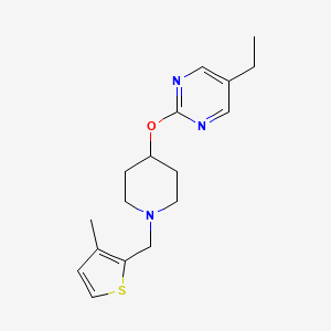 5-Ethyl-2-({1-[(3-methylthiophen-2-yl)methyl]piperidin-4-yl}oxy)pyrimidine