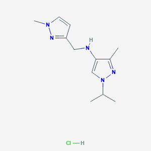 molecular formula C12H20ClN5 B12231752 1-isopropyl-3-methyl-N-[(1-methyl-1H-pyrazol-3-yl)methyl]-1H-pyrazol-4-amine 