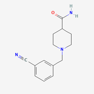 molecular formula C14H17N3O B12231753 1-[(3-Cyanophenyl)methyl]piperidine-4-carboxamide 