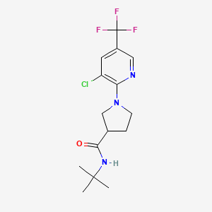 molecular formula C15H19ClF3N3O B12231757 N-tert-butyl-1-[3-chloro-5-(trifluoromethyl)pyridin-2-yl]pyrrolidine-3-carboxamide 