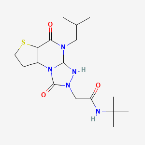 N-tert-butyl-2-[8-(2-methylpropyl)-7,12-dioxo-5-thia-1,8,10,11-tetraazatricyclo[7.3.0.0^{2,6}]dodeca-2(6),3,9-trien-11-yl]acetamide