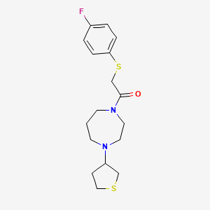 2-[(4-Fluorophenyl)sulfanyl]-1-[4-(thiolan-3-yl)-1,4-diazepan-1-yl]ethan-1-one