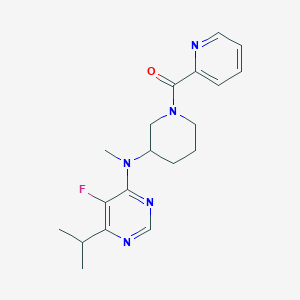 molecular formula C19H24FN5O B12231937 5-fluoro-N-methyl-6-(propan-2-yl)-N-[1-(pyridine-2-carbonyl)piperidin-3-yl]pyrimidin-4-amine 