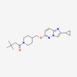 1-{4-[({2-Cyclopropylimidazo[1,2-b]pyridazin-6-yl}oxy)methyl]piperidin-1-yl}-3,3-dimethylbutan-1-one