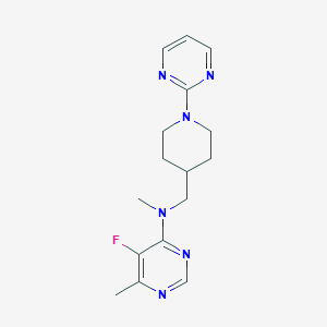 molecular formula C16H21FN6 B12232030 5-fluoro-N,6-dimethyl-N-{[1-(pyrimidin-2-yl)piperidin-4-yl]methyl}pyrimidin-4-amine 