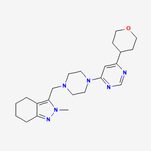 2-methyl-3-({4-[6-(oxan-4-yl)pyrimidin-4-yl]piperazin-1-yl}methyl)-4,5,6,7-tetrahydro-2H-indazole