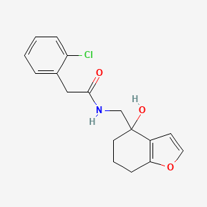 2-(2-chlorophenyl)-N-[(4-hydroxy-4,5,6,7-tetrahydro-1-benzofuran-4-yl)methyl]acetamide