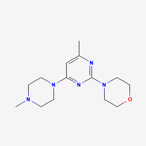 molecular formula C14H23N5O B1223210 4-[4-甲基-6-(4-甲基-1-哌嗪基)-2-嘧啶基]吗啉 