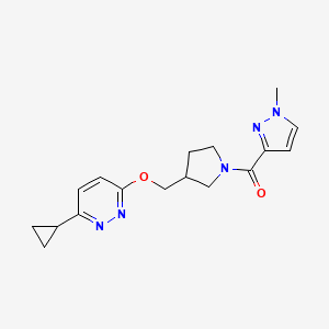 3-cyclopropyl-6-{[1-(1-methyl-1H-pyrazole-3-carbonyl)pyrrolidin-3-yl]methoxy}pyridazine