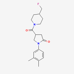 1-(3,4-Dimethylphenyl)-4-[4-(fluoromethyl)piperidine-1-carbonyl]pyrrolidin-2-one