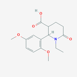 2-(2,5-dimethoxyphenyl)-1-ethyl-6-oxopiperidine-3-carboxylic acid