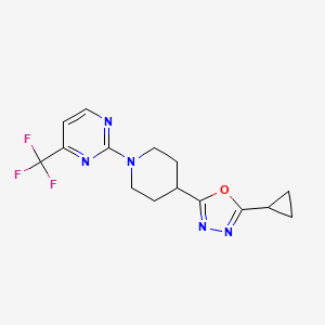 2-[4-(5-Cyclopropyl-1,3,4-oxadiazol-2-yl)piperidin-1-yl]-4-(trifluoromethyl)pyrimidine