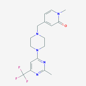 1-Methyl-4-({4-[2-methyl-6-(trifluoromethyl)pyrimidin-4-yl]piperazin-1-yl}methyl)-1,2-dihydropyridin-2-one