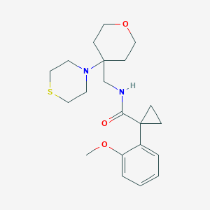 1-(2-methoxyphenyl)-N-{[4-(thiomorpholin-4-yl)oxan-4-yl]methyl}cyclopropane-1-carboxamide