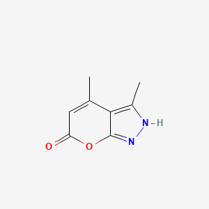 molecular formula C8H8N2O2 B1223219 3,4-Dimethyl-1,6-dihydropyrano[2,3-c]pyrazol-6-one CAS No. 5203-98-5