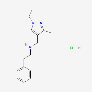 N-[(1-ethyl-3-methylpyrazol-4-yl)methyl]-2-phenylethanamine;hydrochloride