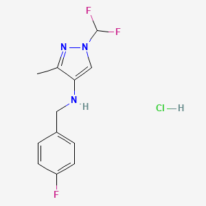 1-(difluoromethyl)-N-[(4-fluorophenyl)methyl]-3-methylpyrazol-4-amine;hydrochloride