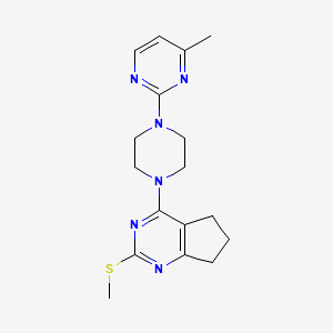 4-methyl-2-{4-[2-(methylsulfanyl)-5H,6H,7H-cyclopenta[d]pyrimidin-4-yl]piperazin-1-yl}pyrimidine