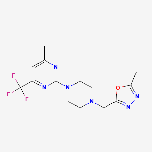 4-Methyl-2-{4-[(5-methyl-1,3,4-oxadiazol-2-yl)methyl]piperazin-1-yl}-6-(trifluoromethyl)pyrimidine