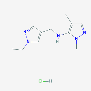 N-[(1-ethylpyrazol-4-yl)methyl]-2,4-dimethylpyrazol-3-amine;hydrochloride