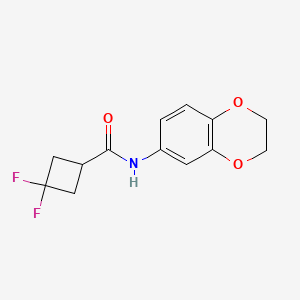 molecular formula C13H13F2NO3 B12232319 N-(2,3-dihydro-1,4-benzodioxin-6-yl)-3,3-difluorocyclobutane-1-carboxamide 