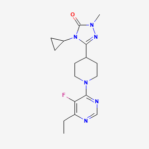 molecular formula C17H23FN6O B12232328 4-cyclopropyl-3-[1-(6-ethyl-5-fluoropyrimidin-4-yl)piperidin-4-yl]-1-methyl-4,5-dihydro-1H-1,2,4-triazol-5-one 