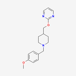 molecular formula C18H23N3O2 B12232333 2-({1-[(4-Methoxyphenyl)methyl]piperidin-4-yl}methoxy)pyrimidine 