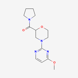 molecular formula C14H20N4O3 B12232339 4-(4-Methoxypyrimidin-2-yl)-2-(pyrrolidine-1-carbonyl)morpholine 