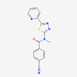 4-cyano-N-methyl-N-[5-(2-pyridinyl)-1,3,4-thiadiazol-2-yl]benzamide